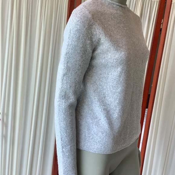 MNG Womens Gray Sweater Acrylic Wool Rolled Edge Neckline Size S - Picture 4 of 8